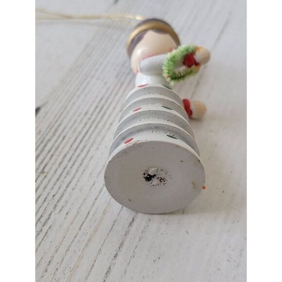 Wooden vintage polka dot white trash girl ornament Xmas decor - Picture 5 of 5